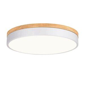 Modern Dimmable LED Close to Ceiling Light Minimalist Wood Oak Flush
